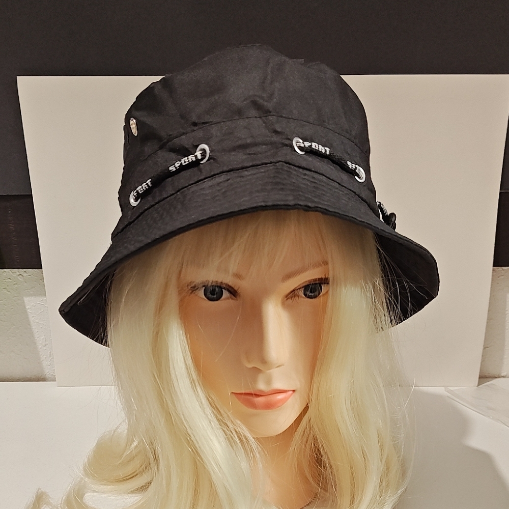 Beach Hat - Bucket Style With Adjustable Tightening Cord. OS